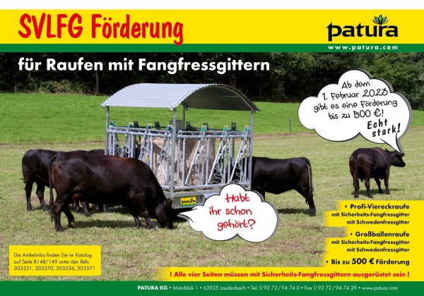 Förderung Heuraufe Fangfressgitter