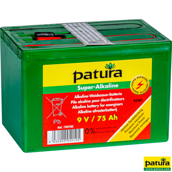 133700 Patura Super-Alkaline Weidezaun-Batterie 9 V, 75 Ah