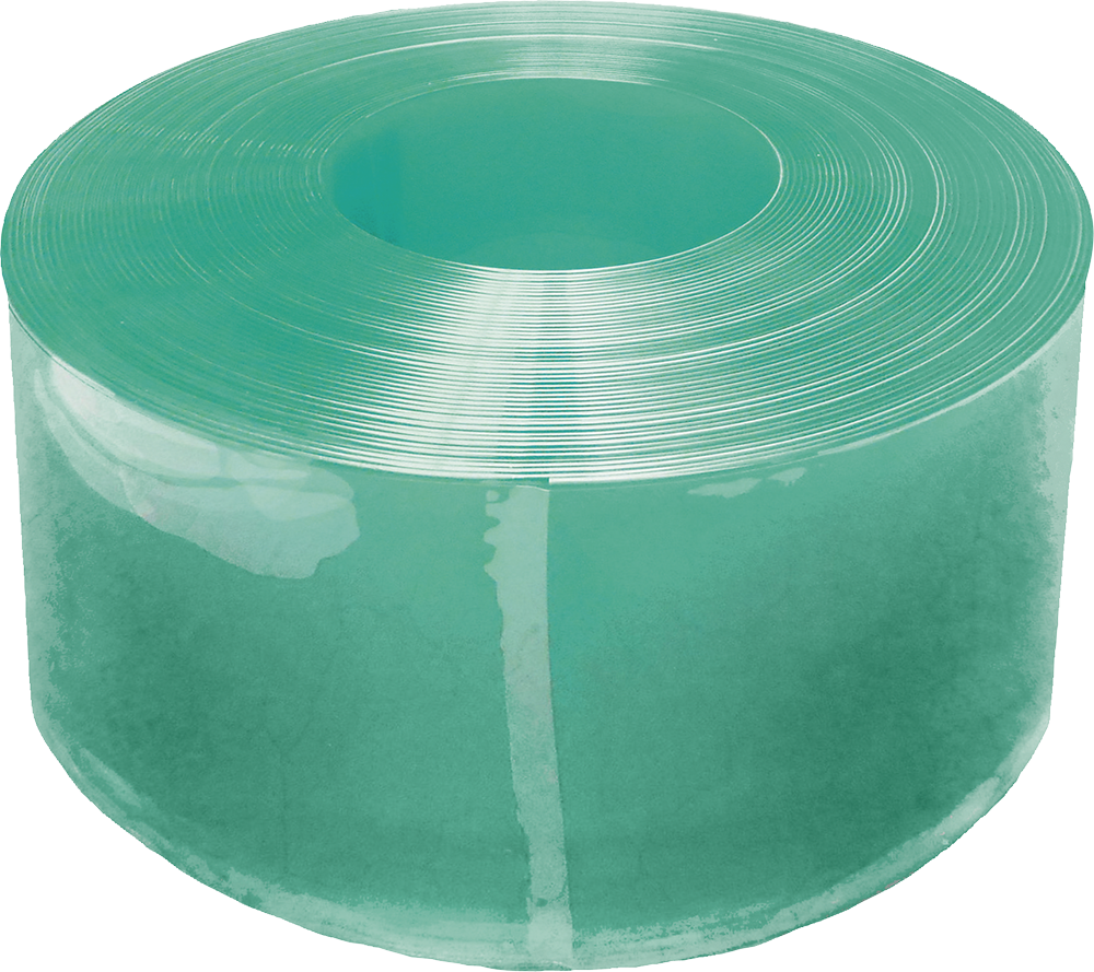 PVCStreifen Compact 300 x 3 mm grün transparent, 25 m Rolle PVC