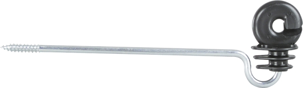 10 Stk. Ringisolator, mit langem Schaft, Schaftlänge 20 cm, Holzgewinde