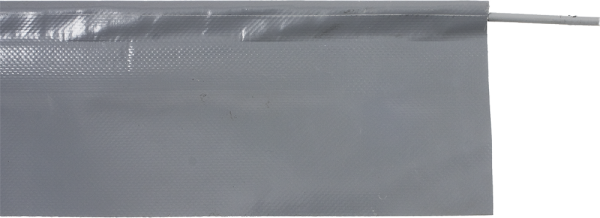 Bodenabschlusslippe grau, Höhe 14 cm, mit Kederschur, Preis pro Meter