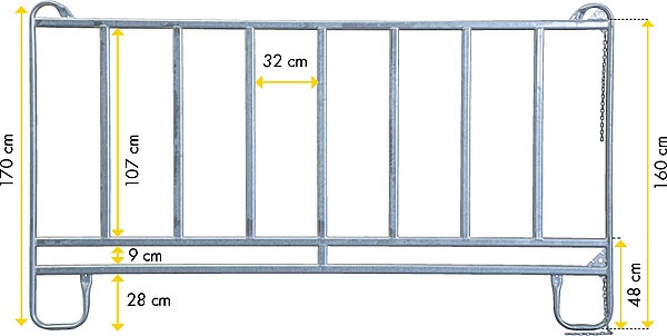 Patura Panel mit Fressgitter, Länge 3,0 m