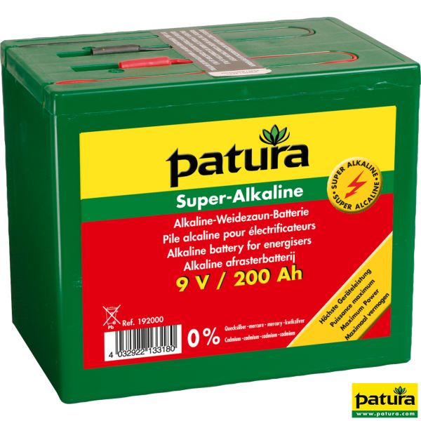 192000 Patura Super-Alkaline Weidezaun-Batterie 9 V, 200 Ah
