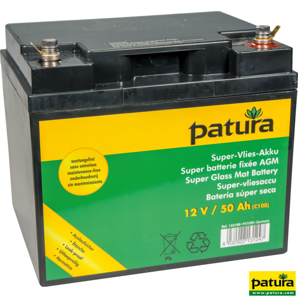 133100 Patura Super-Vlies-Akku 12 V, 50 Ah