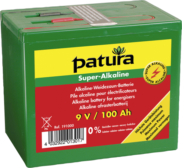 Super-Alkaline Weidezaun-Batterie 9 V / 100 Ah